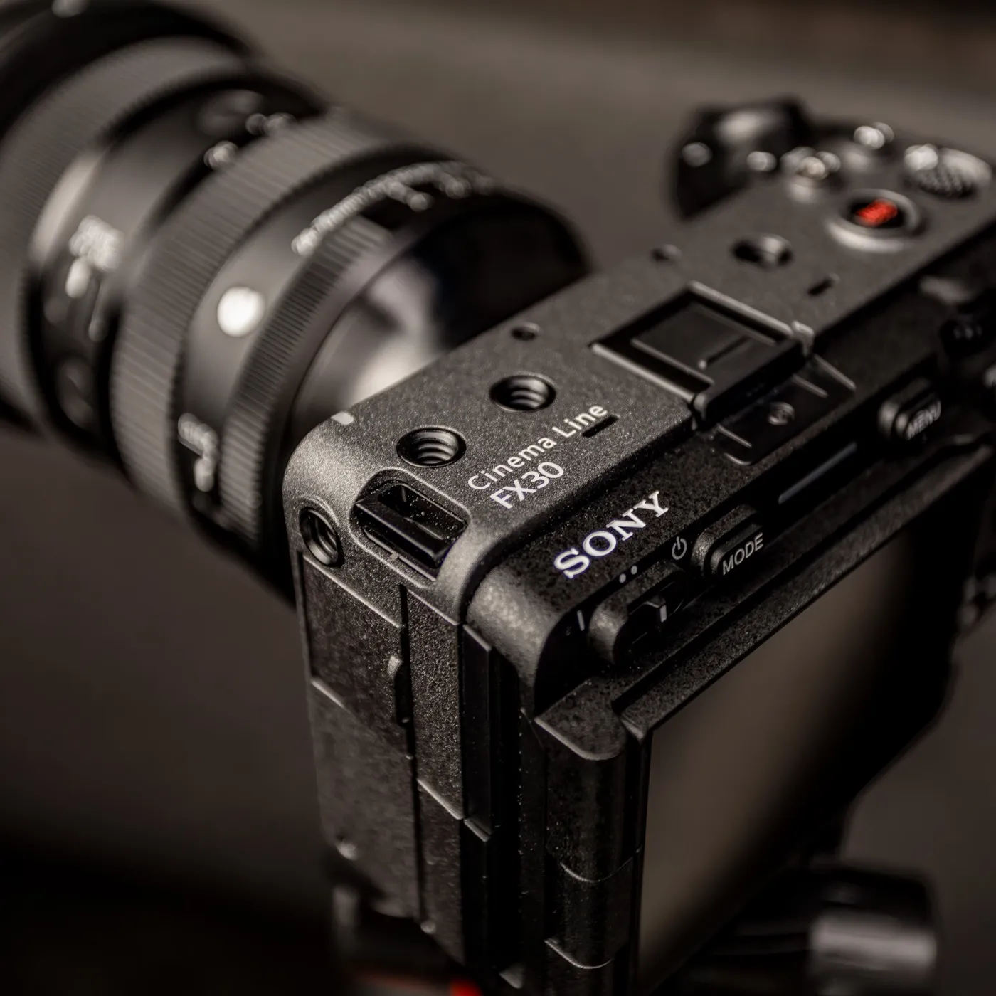 Sony FX30 cinema camera on set in the PodPro studio